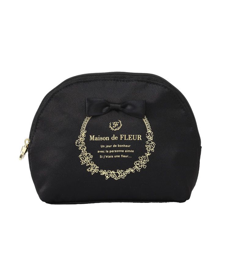 Maison de FLEUR「サテンリボンラウンドポーチ」|ポーチ|