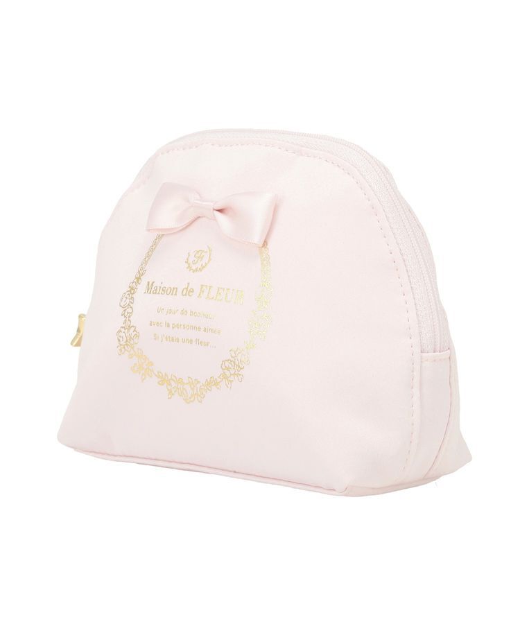 Maison de FLEUR「サテンリボンラウンドポーチ」|ポーチ|