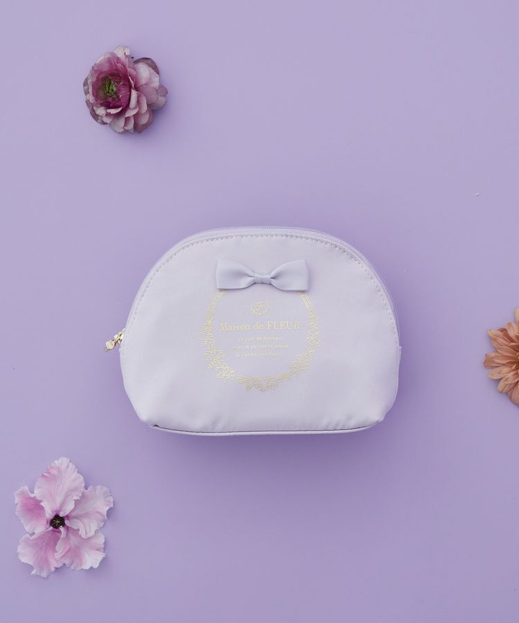 Maison de FLEUR「サテンリボンラウンドポーチ」|ポーチ|ラベンダー