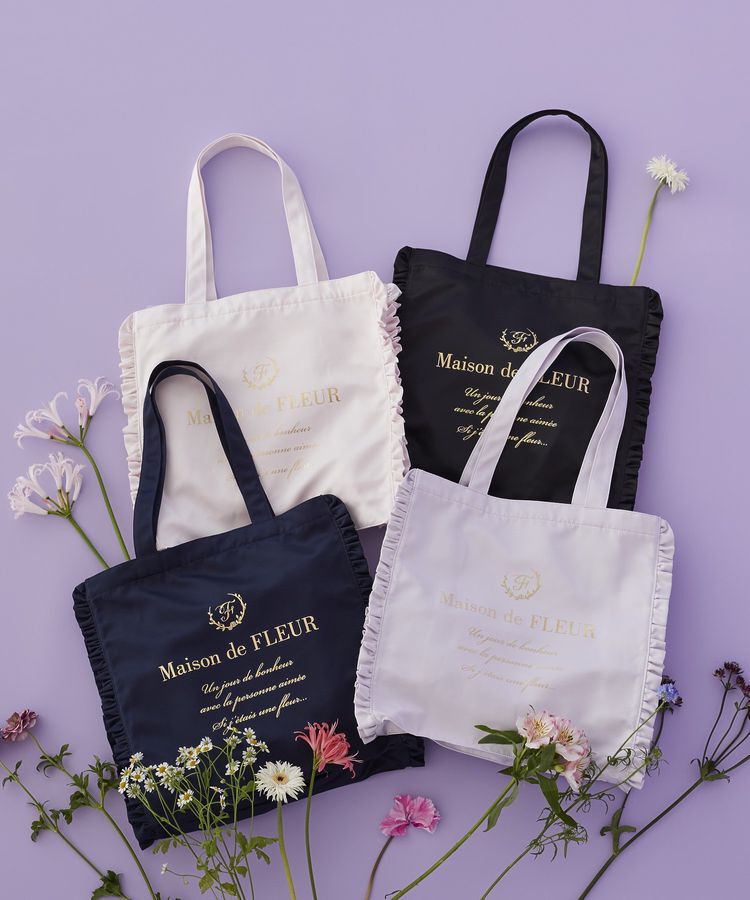 Maison de FLEUR「サテンフリルスクエアトートバッグ」|トートバッグ|