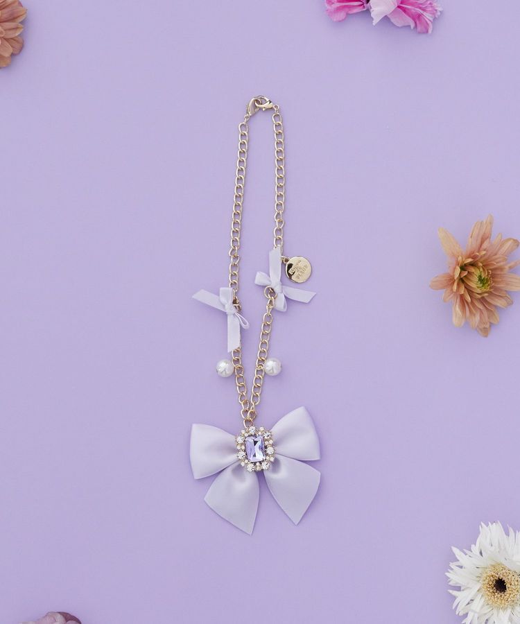 Maison de FLEUR「ビジューリボンパールバッグチャーム」|その他|ラベンダー