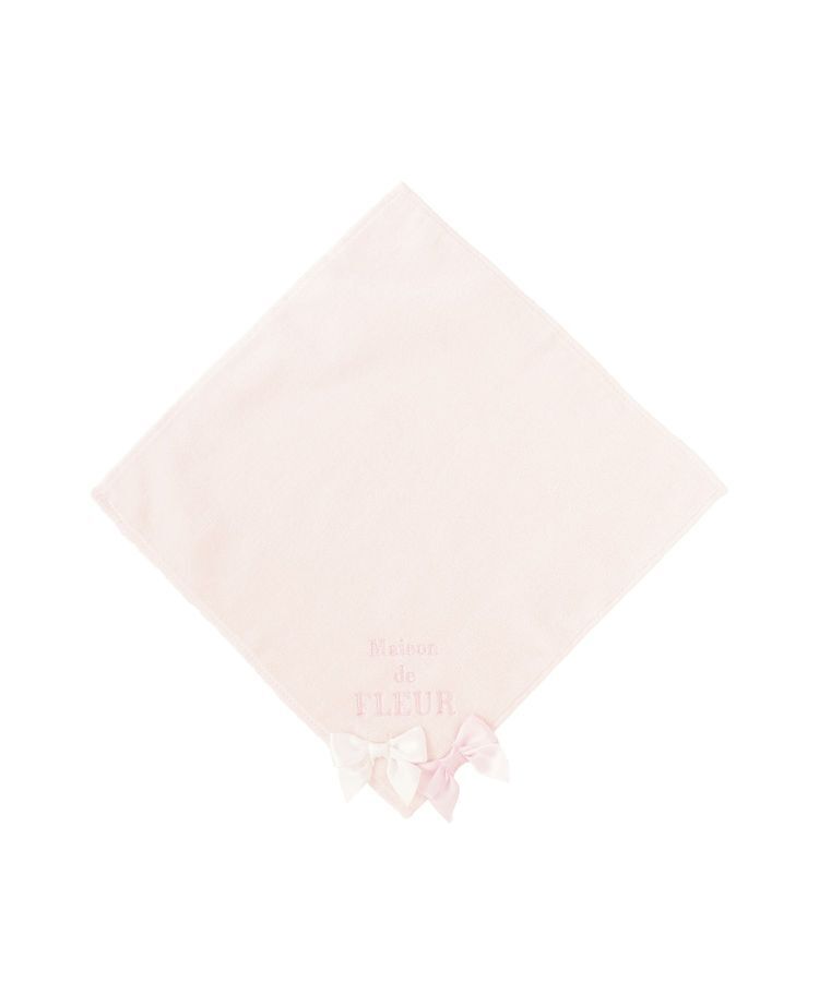 Maison de FLEUR「バイカラーリボンタオルハンカチ」|ハンカチ|