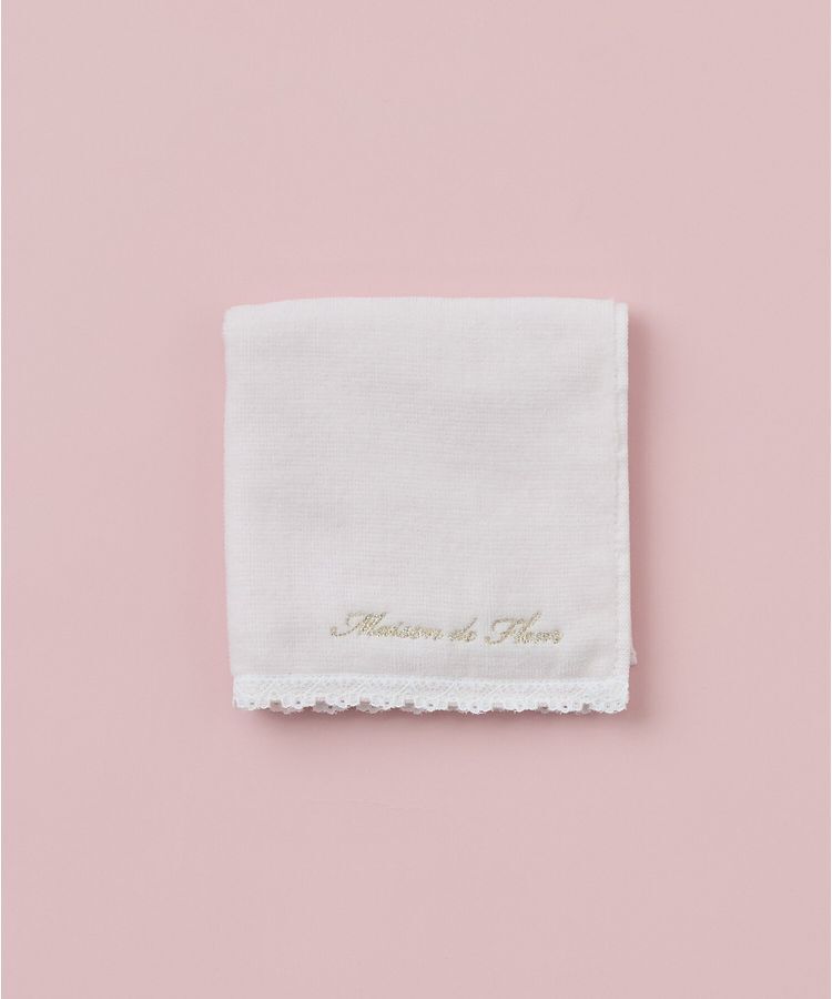 Maison de FLEUR「アンダーレースタオルハンカチ」|ハンカチ|ピンク