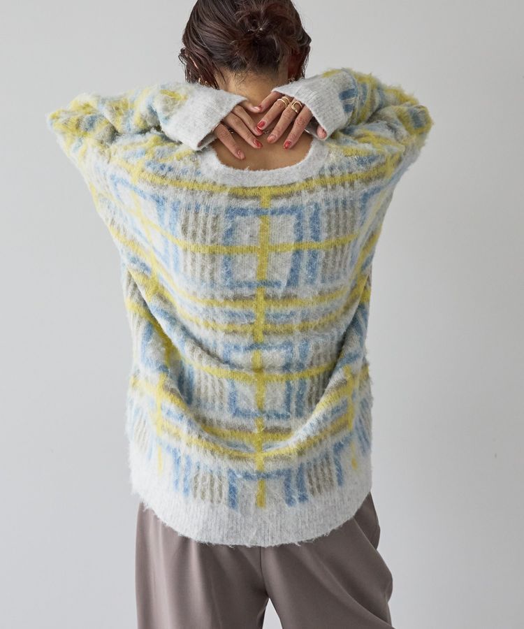 AMERICAN HOLIC「アソート柄シャギーニットカーディガン」|カーディガン|