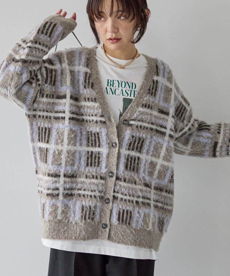 AMERICAN HOLIC「アソート柄シャギーニットカーディガン」|カーディガン|
