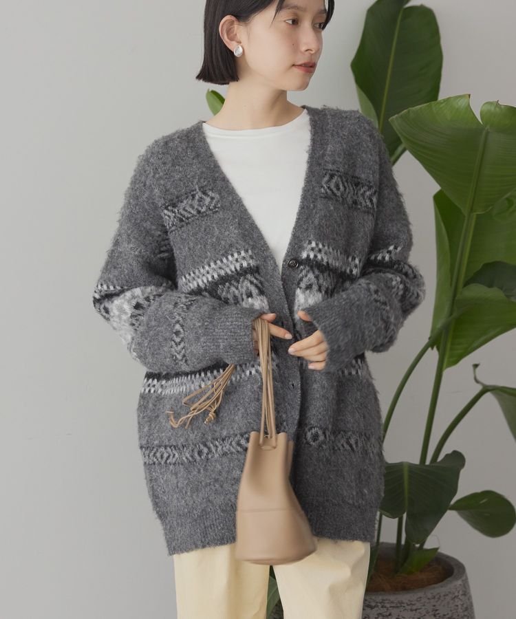 AMERICAN HOLIC「アソート柄シャギーニットカーディガン」|カーディガン|