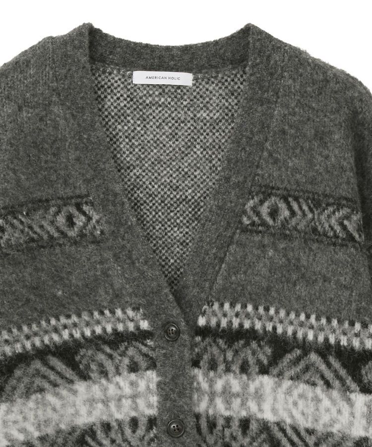 AMERICAN HOLIC「アソート柄シャギーニットカーディガン」|カーディガン|