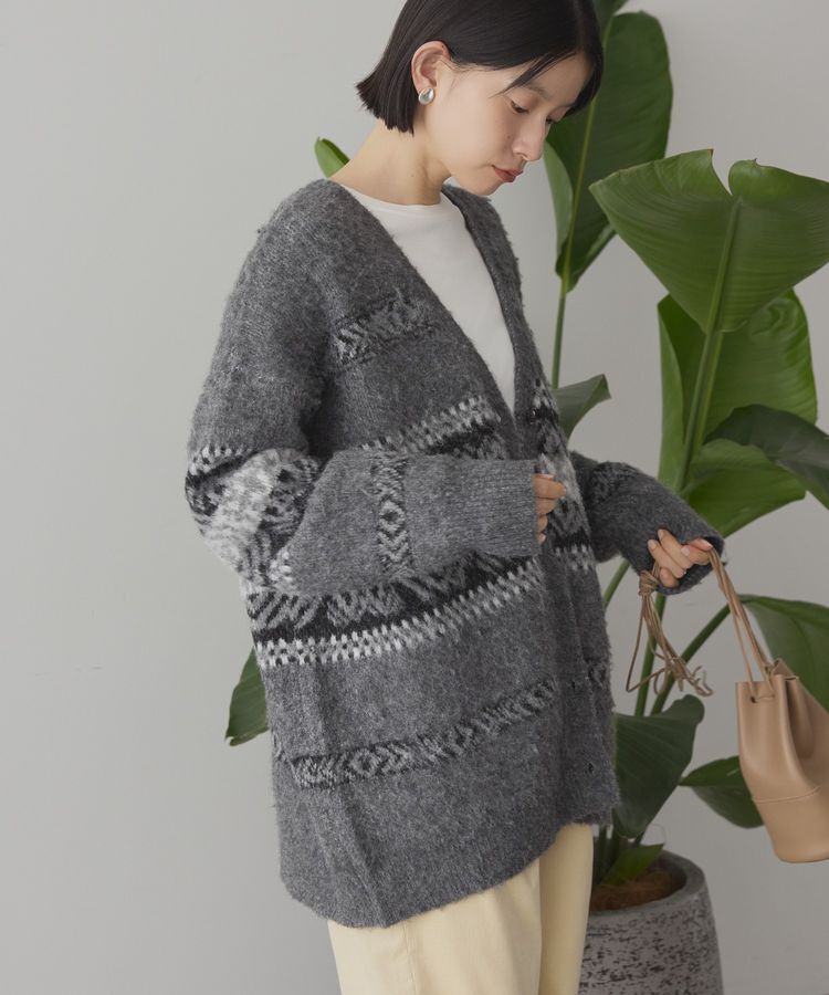 AMERICAN HOLIC「アソート柄シャギーニットカーディガン」|カーディガン|