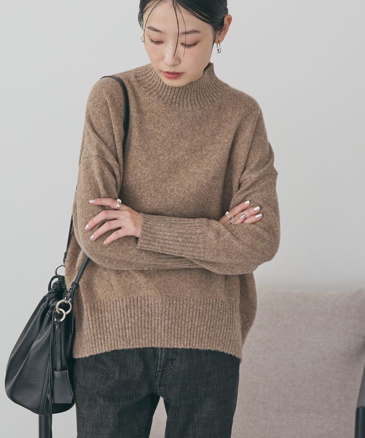 AMERICAN HOLIC「モックネックコクーンニットプルオーバー」|ニット・セーター|Beige
