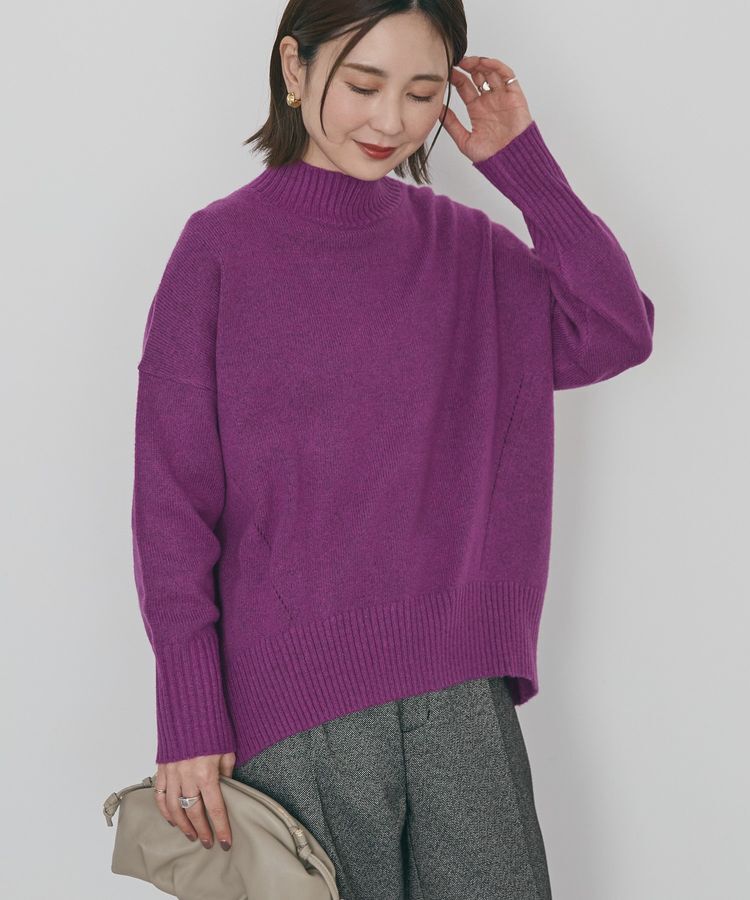 AMERICAN HOLIC「モックネックコクーンニットプルオーバー」|ニット・セーター|Purple