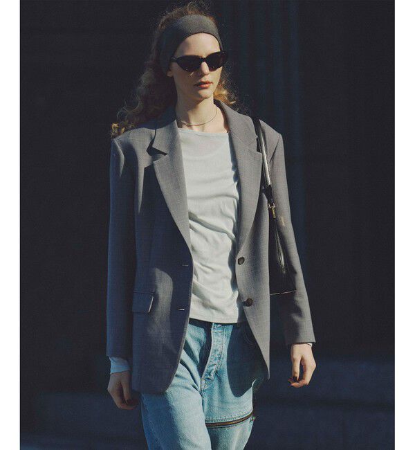 allureville「T/Wヒラニジュウオリテーラー2Bジャケット」|テーラードジャケット|グレー