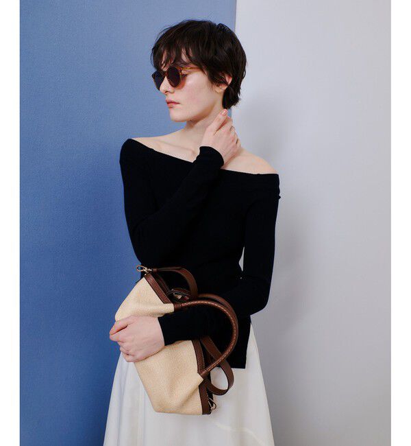 allureville「2WAYネックサイドスリットプルオーバー」|ニット・セーター|ブラック