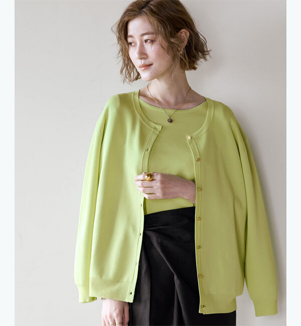 ur's「ゴールド釦サマーニットカーディガン」|ニット・セーター|