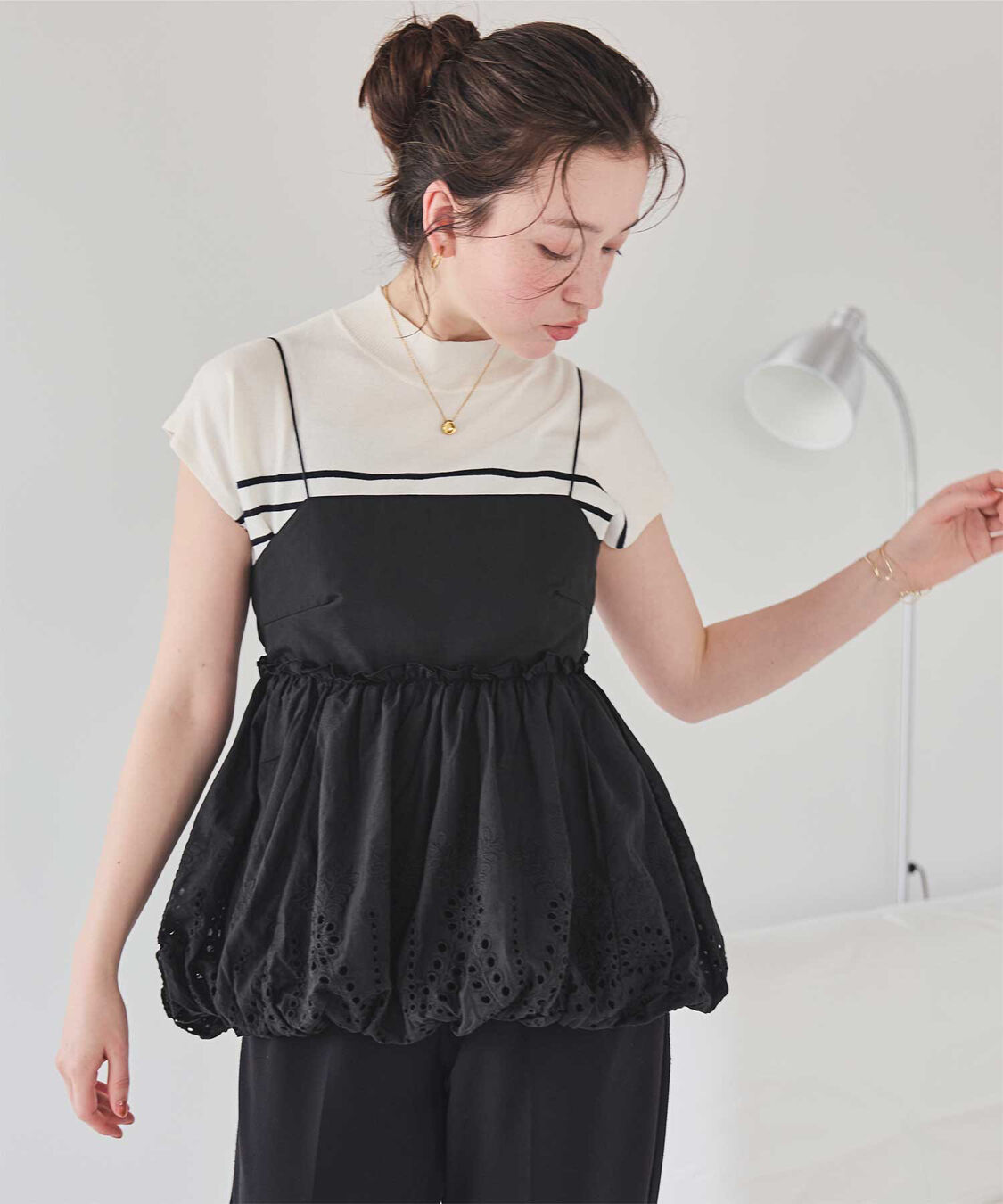 titivate「コットン刺繍レースキャミソールトップス」|Tシャツ・カットソー|