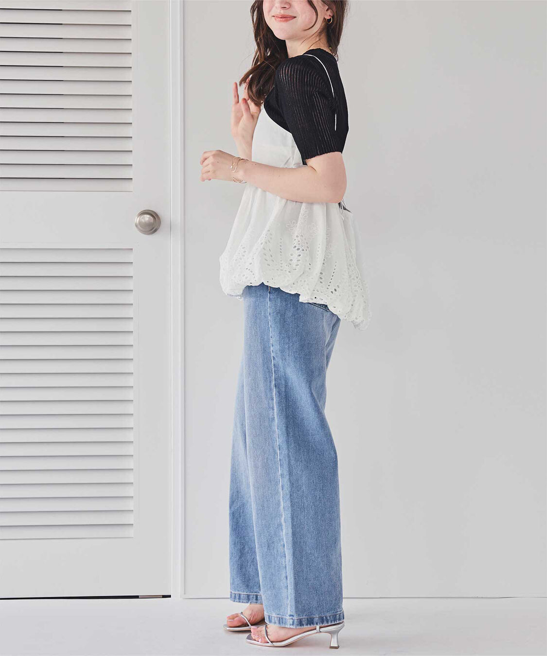 titivate「コットン刺繍レースキャミソールトップス」|Tシャツ・カットソー|