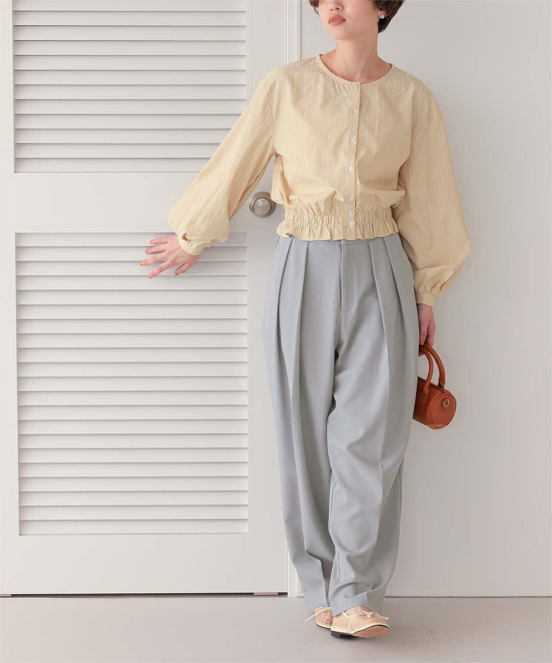 titivate「インタックセンタープレスワイドパンツ」|スラックス|