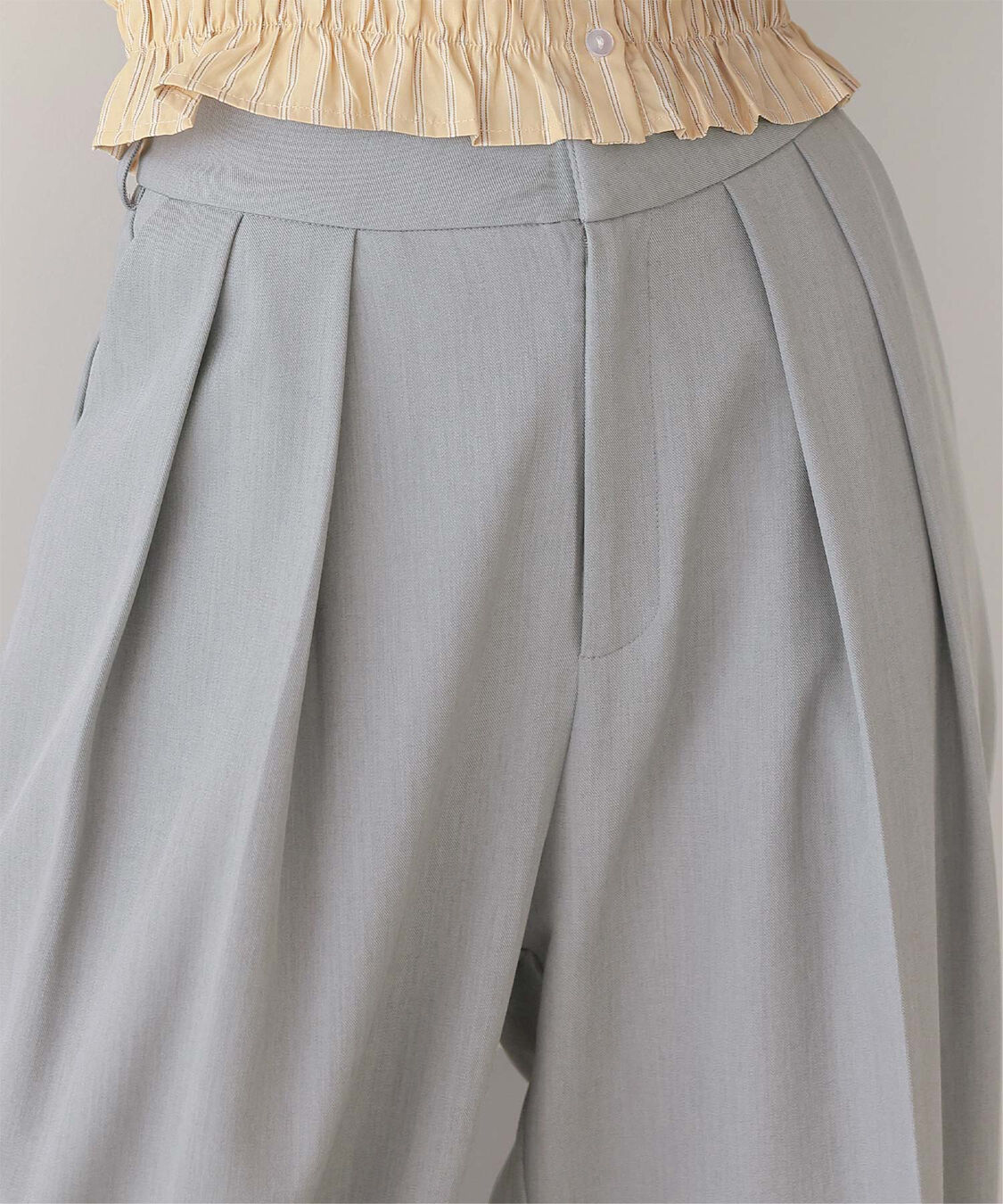 titivate「インタックセンタープレスワイドパンツ」|スラックス|