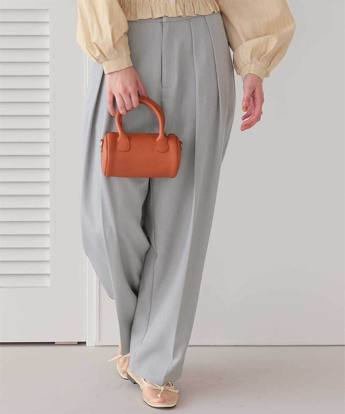 titivate「インタックセンタープレスワイドパンツ」|スラックス|