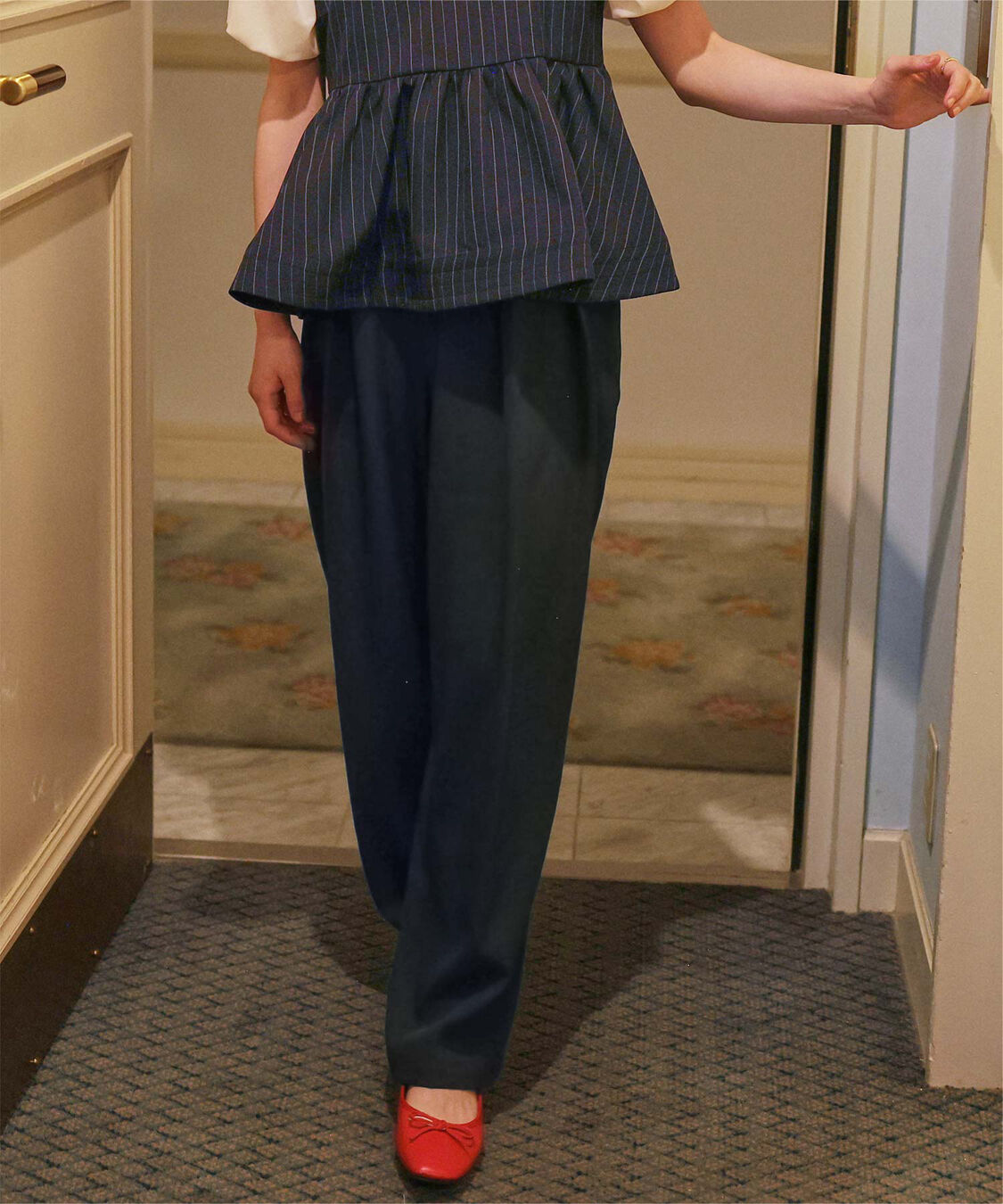 titivate「インタックセンタープレスワイドパンツ」|スラックス|