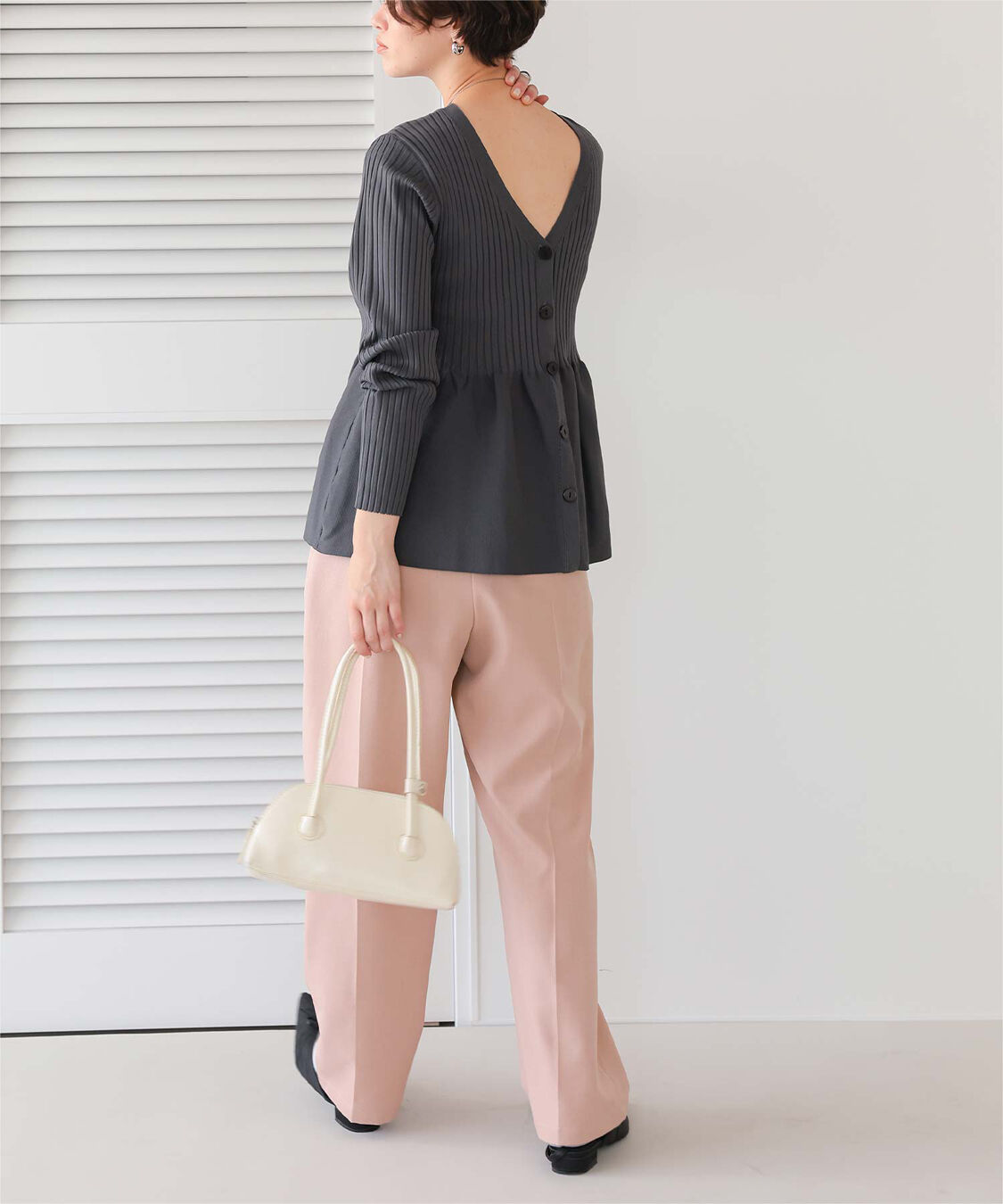 titivate「インタックセンタープレスワイドパンツ」|スラックス|