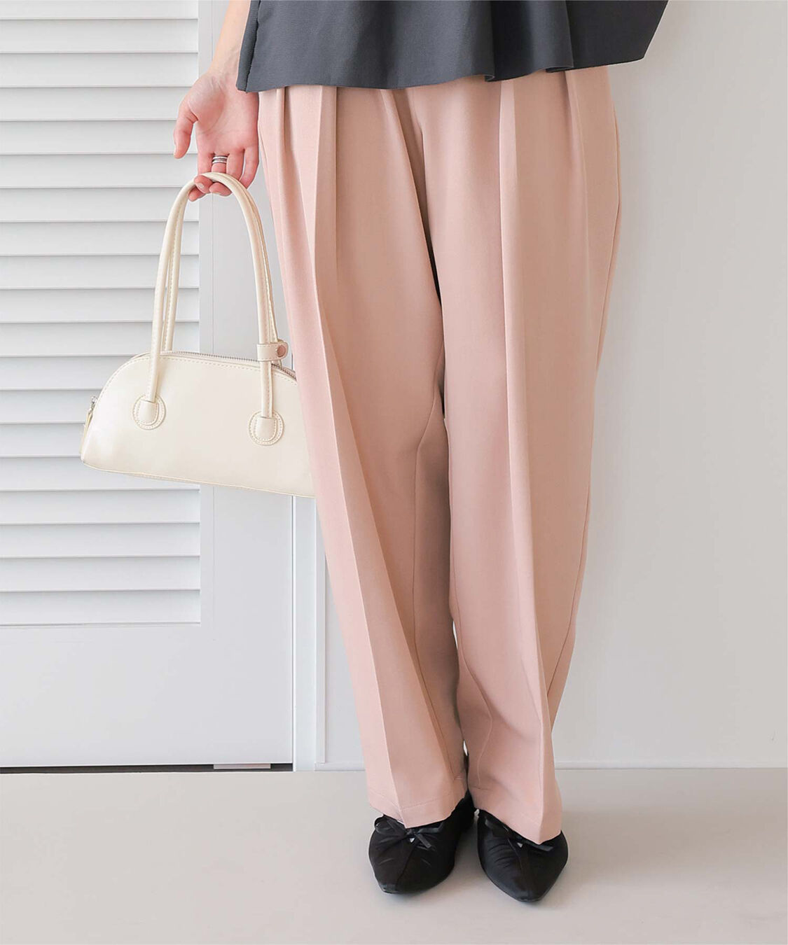 titivate「インタックセンタープレスワイドパンツ」|スラックス|