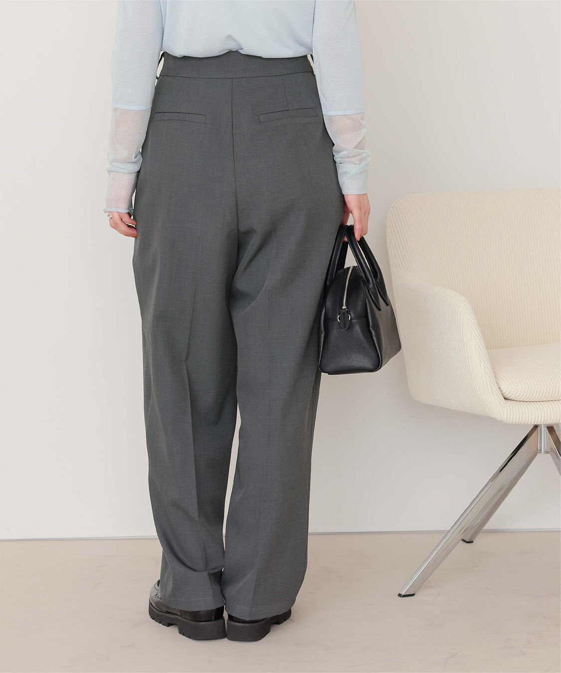 titivate「インタックセンタープレスワイドパンツ」|スラックス|