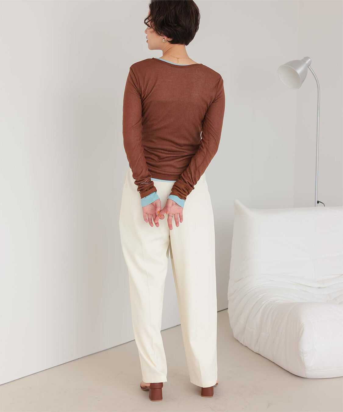 titivate「インタックセンタープレスワイドパンツ」|スラックス|