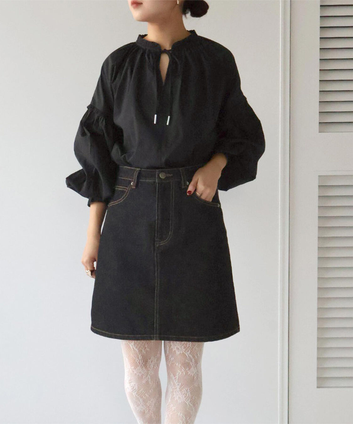 titivate「ギャザーリボンボイルブラウス」|シャツ・ブラウス|