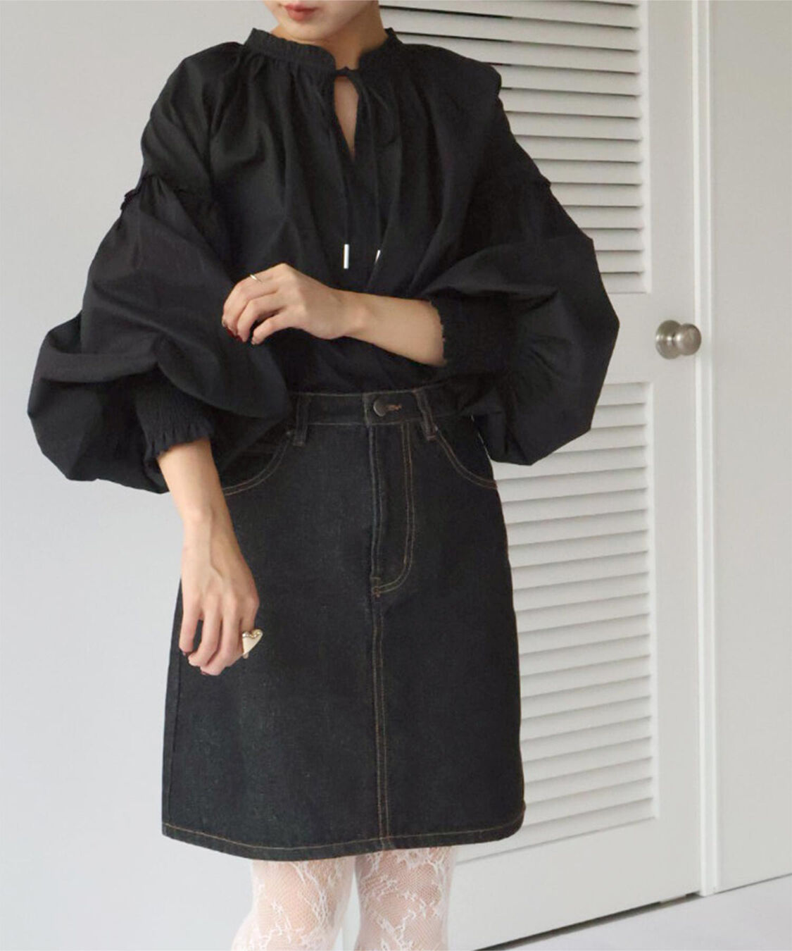 titivate「ギャザーリボンボイルブラウス」|シャツ・ブラウス|