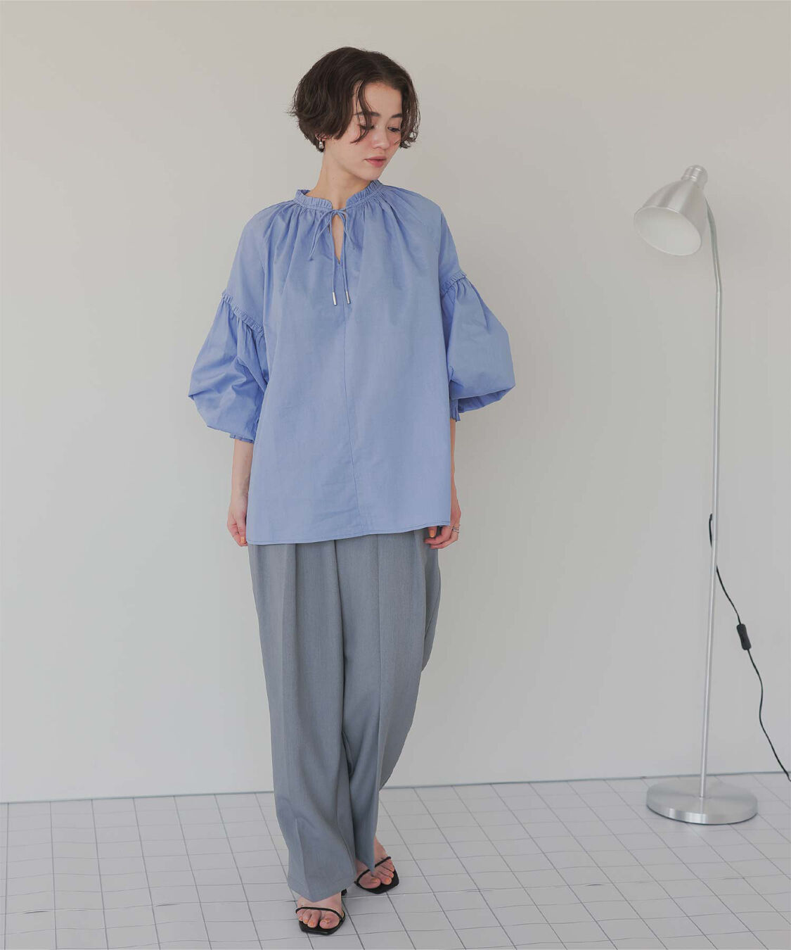 titivate「ギャザーリボンボイルブラウス」|シャツ・ブラウス|