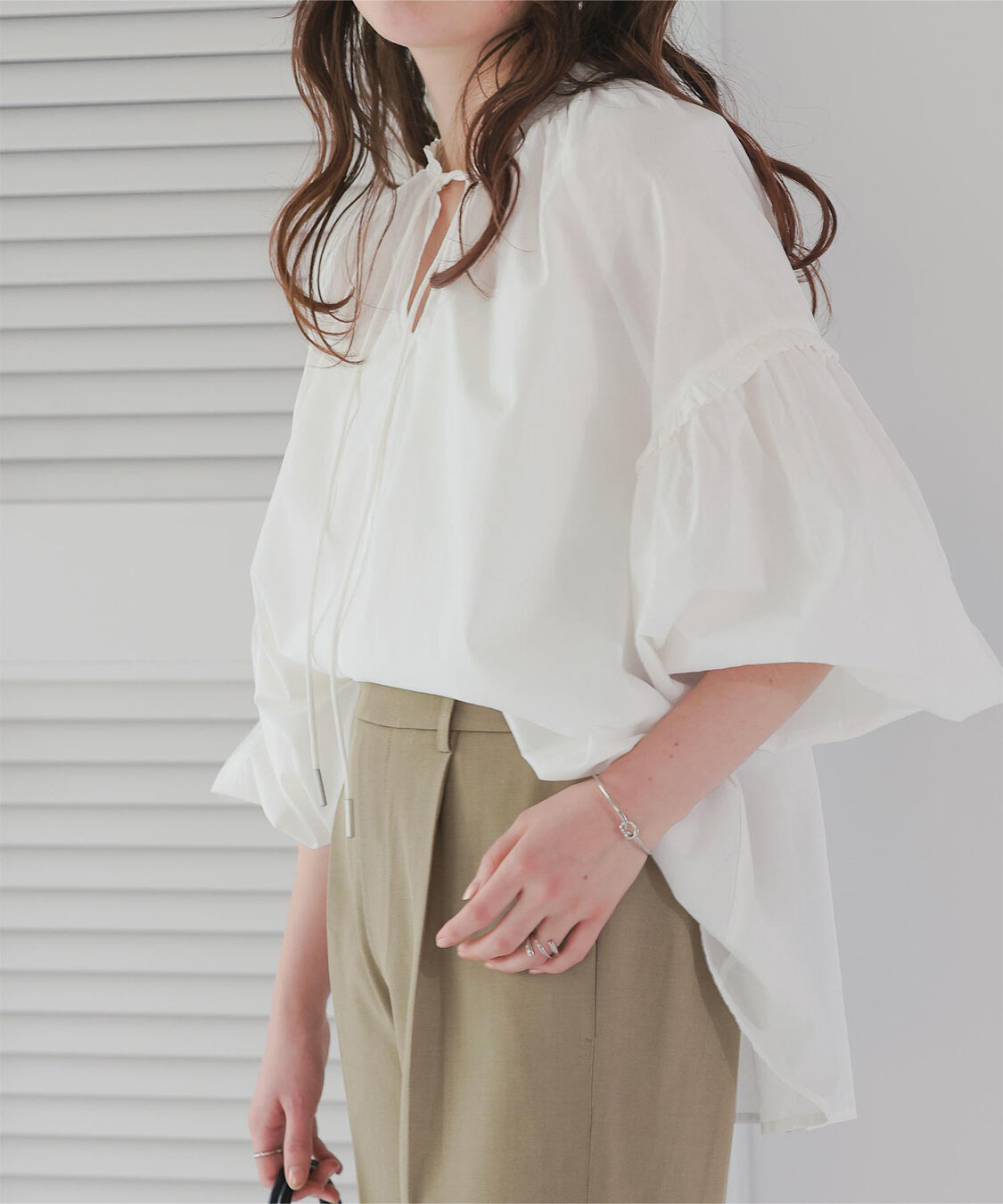 titivate「ギャザーリボンボイルブラウス」|シャツ・ブラウス|