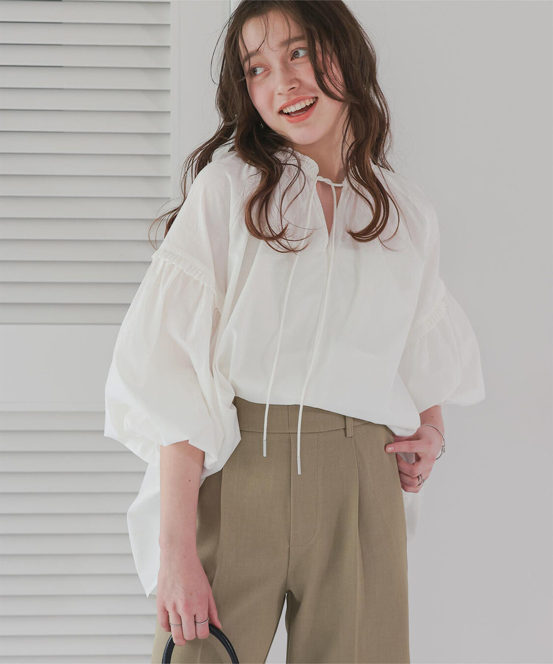 titivate「ギャザーリボンボイルブラウス」|シャツ・ブラウス|