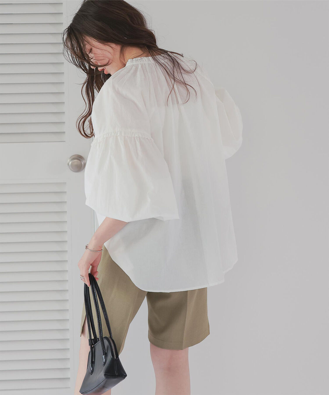 titivate「ギャザーリボンボイルブラウス」|シャツ・ブラウス|