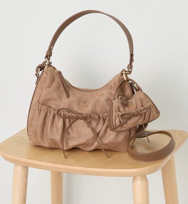  「ミニバッグチャーム付きドロストリボンバッグ」|ショルダー・メッセンジャー|