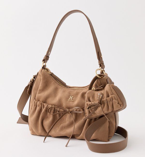  「ミニバッグチャーム付きドロストリボンバッグ」|ショルダー・メッセンジャー|