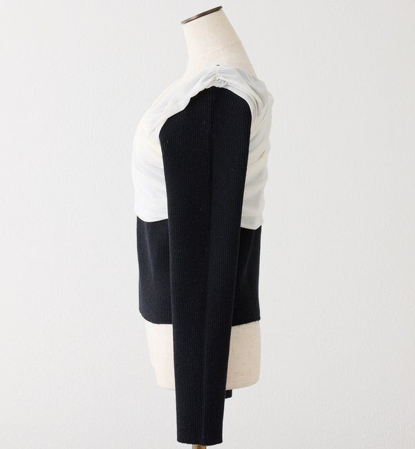  「異素材ドッキングオフショルニット」|ニット・セーター|