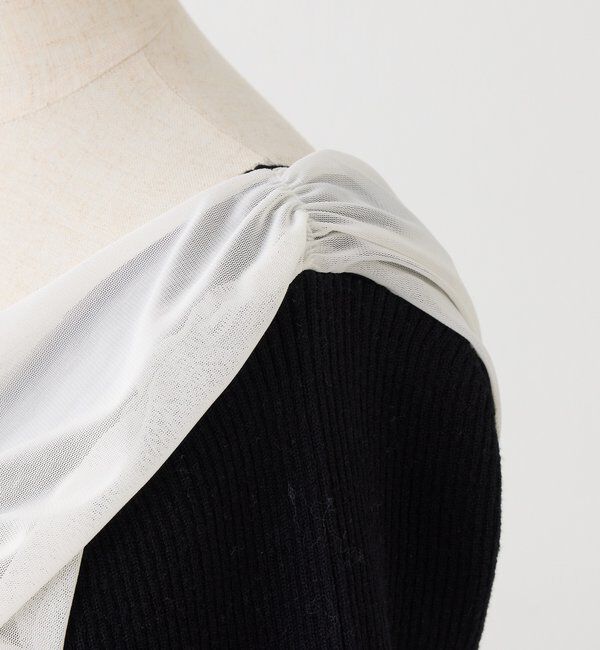  「異素材ドッキングオフショルニット」|ニット・セーター|