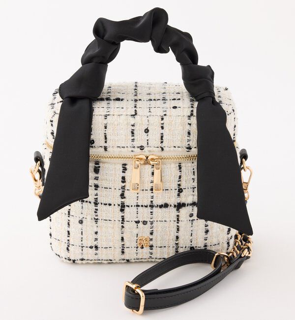  「ギャザーハンドルツイードバニティバッグ」|ショルダー・メッセンジャー|