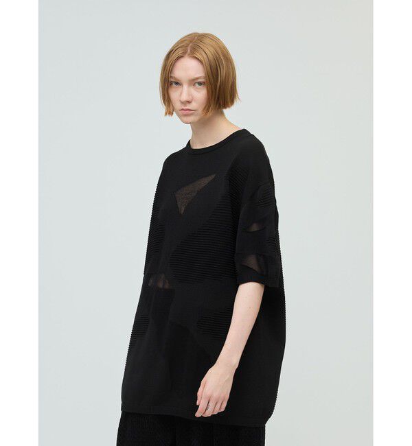 mizuiro ind「mizuiro ind シアーパターンチュニック」|ニット・セーター|