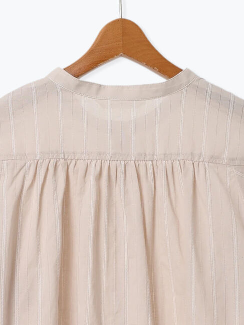 Lugnoncure「カラミストライプギャザーブラウス」|シャツ・ブラウス|