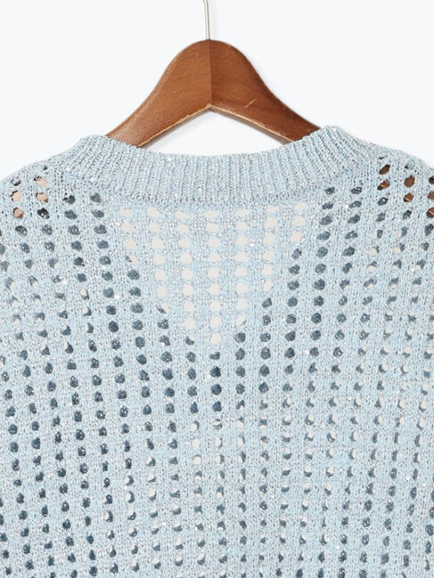 Te chichi TERRASSE「スパンコールメッシュVネックベスト」|ニット・セーター|