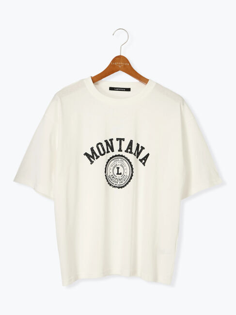 Lugnoncure「【接触冷感】カレッジ風プリントBIGTシャツ」|Tシャツ・カットソー|