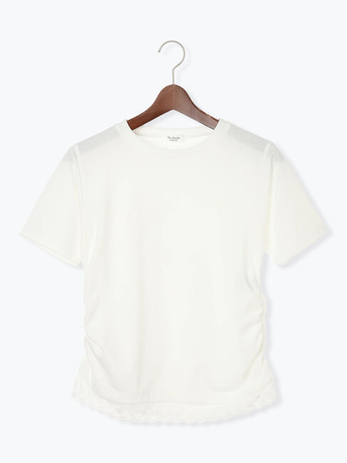 Te chichi TERRASSE「レースヘムシャーリングTシャツ」|Tシャツ・カットソー|オフホワイト