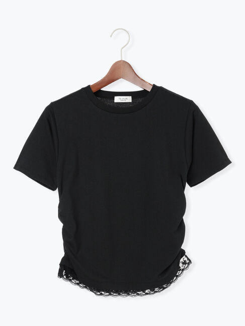 Te chichi TERRASSE「レースヘムシャーリングTシャツ」|Tシャツ・カットソー|ブラック