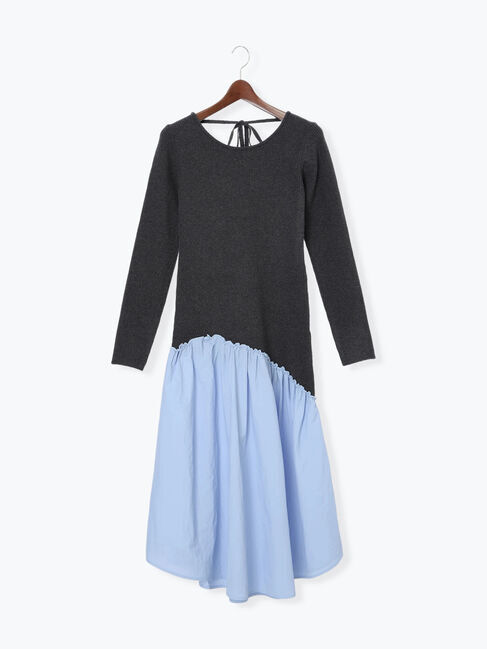 Te chichi「【宮本茉由着用】リブニットドッキングアシメワンピース」|ワンピース|