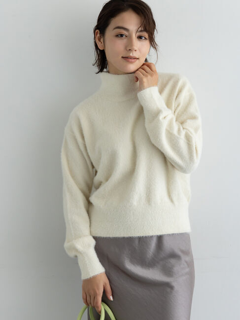 Te chichi「【宮本茉由着用】ハイネックフェザーニット」|ニット・セーター|