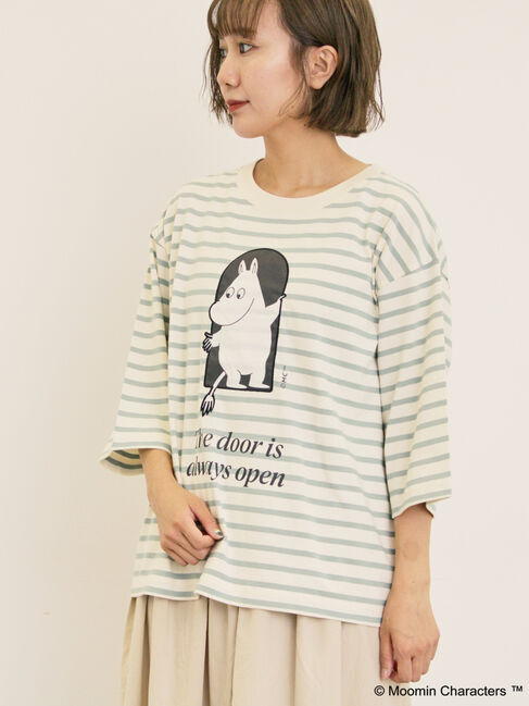 Samansa Mos2「【MOOMIN&times;Samansa Mos2】ワッペンボーダーカットソー」|Tシャツ・カットソー|