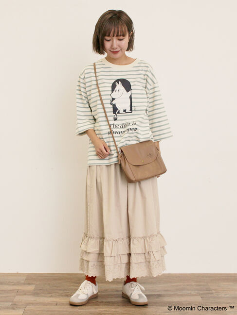 Samansa Mos2「【MOOMIN&times;Samansa Mos2】ワッペンボーダーカットソー」|Tシャツ・カットソー|