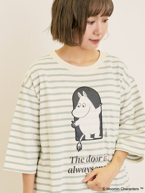 Samansa Mos2「【MOOMIN&times;Samansa Mos2】ワッペンボーダーカットソー」|Tシャツ・カットソー|