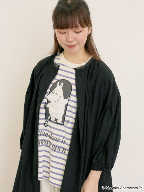 Samansa Mos2「【MOOMIN&times;Samansa Mos2】ワッペンボーダーカットソー」|Tシャツ・カットソー|